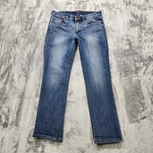 Chaps Denim Jeans Women 4 Blue Madden Straight Leg Mid Rise Stretch Denim Casual